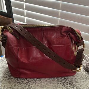 HOBO Red Leather Shoulder Bag